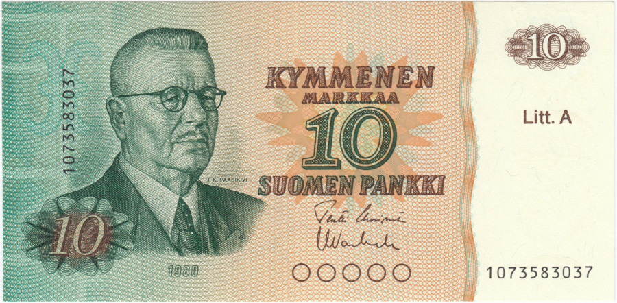 10 Markkaa 1980 Litt.A 1073583037
